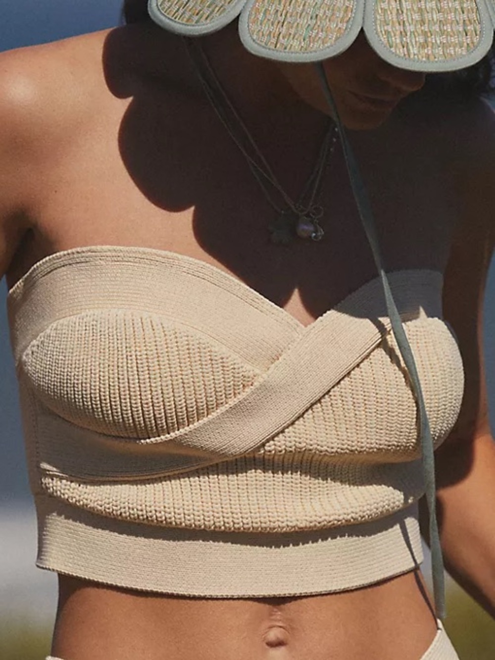 Anthropologie Sunday in Brooklyn Strapless Knit Bandeau Crop Top Size Medium